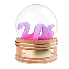 Snow globe with 2016 digits