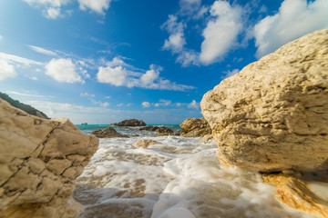 Fototapeta na wymiar Agios Nikitas beach on Lefkas island