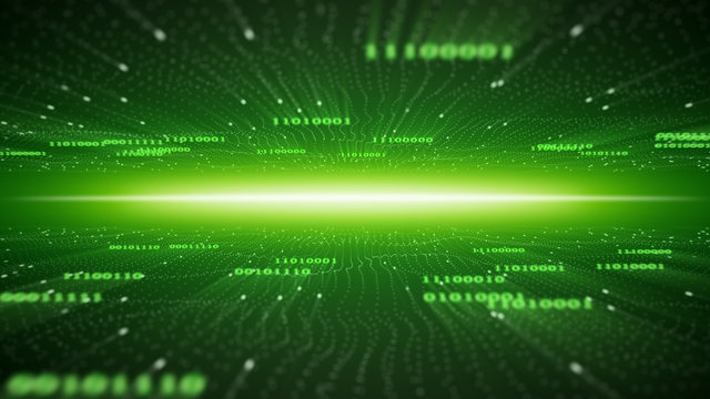 binary cyberspace abstract green background