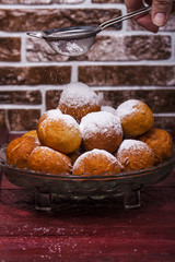 cheese donuts with powdered sugar