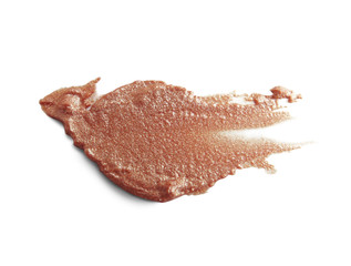 Obraz premium Smudged lipstick on white background