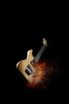 Burning rock guitar