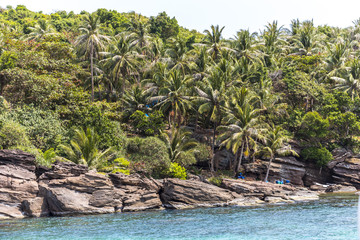 Beautiful shore with palm trees, Phu Quoc
