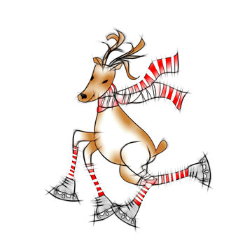 Illustration of Christmas Deer