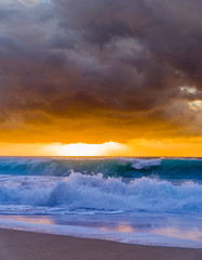 Stormy evening at the beach