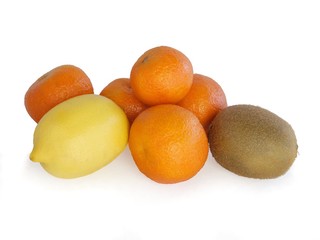 oranges,lemon and kiwi fruits
