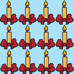 Рождественские свечи на голубом фоне