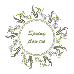 Весенняя открытка с подснежниками