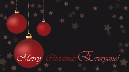 Obraz na płótnie Canvas Weihnachtskugeln rote Sterne - Merry Christmas Everyone!