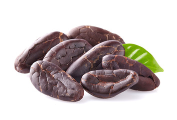 Cacao beans in closeup