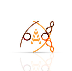 Abstract geometric linear hipster floral icon, frame design, flat style