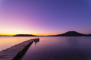 Fototapeta na wymiar Sunrise on the bay of Nidri in Lefkas island