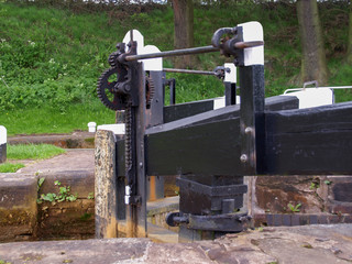 Paddle gear with cogs from the Red Bull lock on the Trent and Mersey Canal