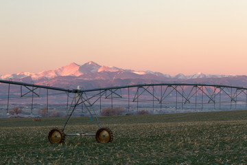 Long's Peak and a Pivot Irrigation System