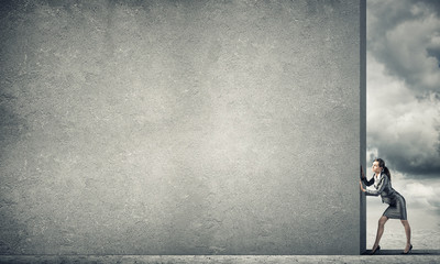 Blank concrete banner