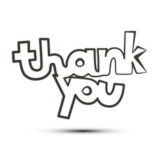 Thank You Vector Title Isolated on White Background