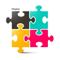 Puzzle - Jigsaw Vector Illustration Isolated on White Background