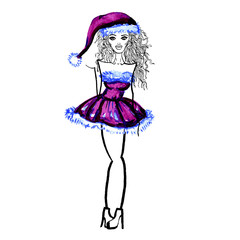 Lady in santa claus dress