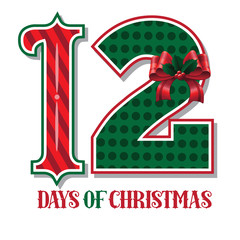 The Twelve days of Christmas EPS 10 vector typographic illustration - 96454091