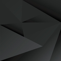 Obraz premium Abstract polygonal black crystal background. Low poly vector illustration. 3d polygonal texture.