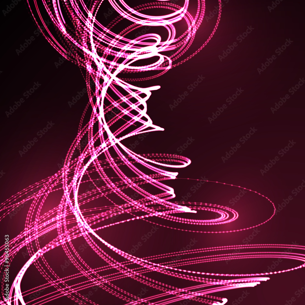 Poster 3d illuminated distorted helix shapes