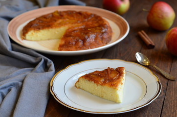 Apple Upside Down Cake on the Table
