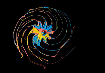 high speed image of paint streaking