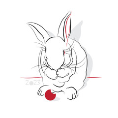 Chinese Calligraphy Rabbit 2023