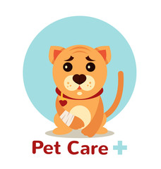 Veterinarian pet vector flat logo illustration
