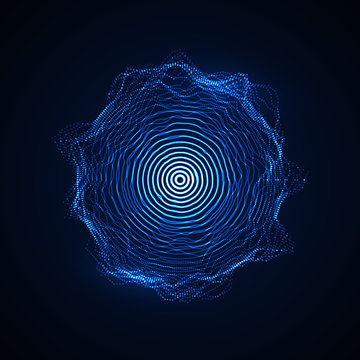 vector illuminated shape of particles array