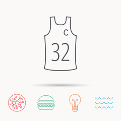 Team captain icon. Basketball shirt sign.