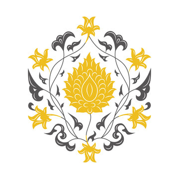 03 Floral pattern unframed yellow