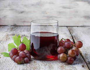 Glass of fresh grape juice