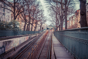 Fototapeta premium underground rails at berlin - eberswalder strasse