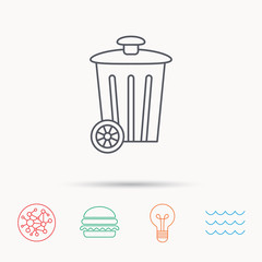 Recycle bin icon. Trash container sign.