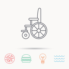 Wheelchair icon. Disabled traffic sign.