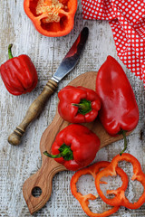 Fresh ripe red bulgarian pepper