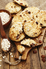 Homemade cookies  with raisins
