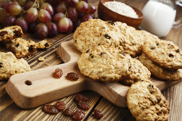 Homemade cookies with raisins