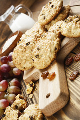 Homemade cookies with raisins