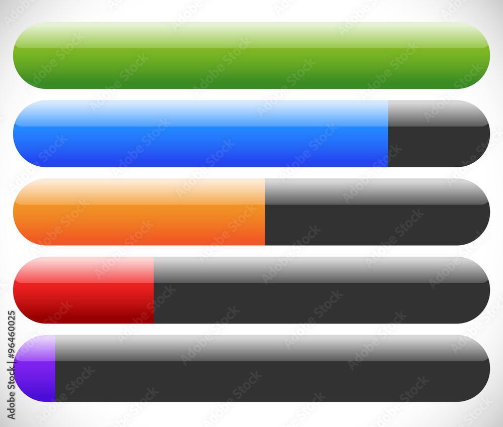 Poster Bars with different levels. Progress, loading bars.