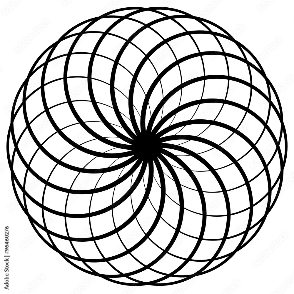 Poster Abstract circular spirograph pattern on white. Vector art.