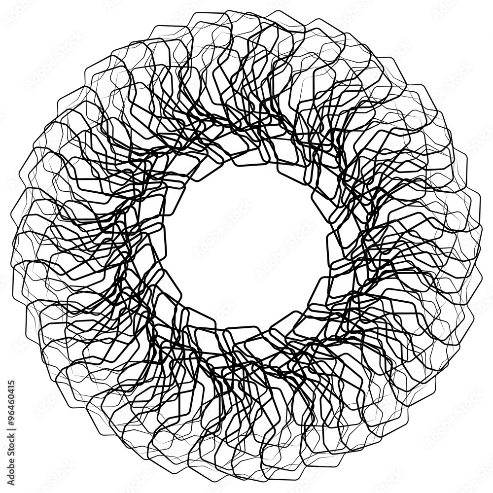 Poster Abstract element with outline of distorted shapes. Vector art.