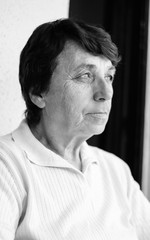 Senior woman looking away, portrait 
