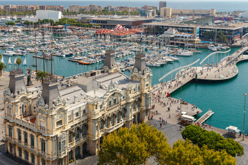 Fototapeta premium Barcelona. The building of the port.