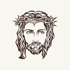 Face of Jesus hand drawn