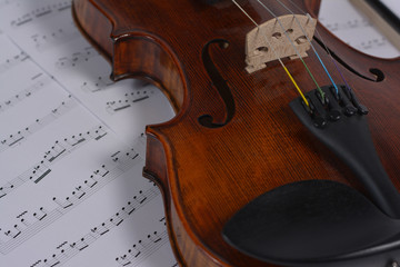Geige auf Noten