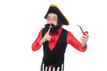 Funny pirate isolated on the white