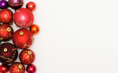 Christmas Greeting Card - Christmas balls on a white background