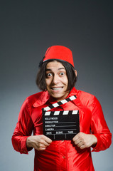 Man wearing red fez hat